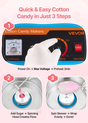 Electric Cotton Candy Machine, 1000W Commercial Floss Maker With Cover, Commercial Cotton Candy Machine w/Stainless Steel Bowl & Sugar Scoop, Ideal for Carnival, Birthday, Family Party, Blue