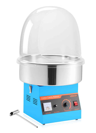Electric Cotton Candy Machine, 1000W Commercial Floss Maker With Cover, Commercial Cotton Candy Machine w/Stainless Steel Bowl & Sugar Scoop, Ideal for Carnival, Birthday, Family Party, Blue