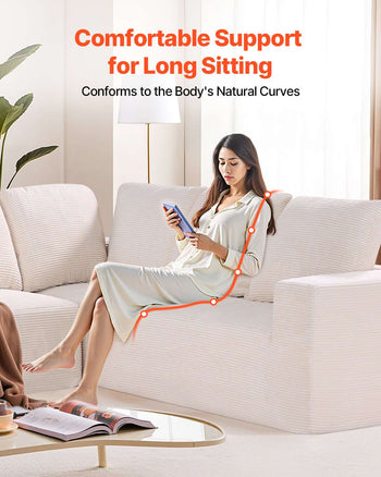 Modular Sectional Sofa, L Shaped Modular Sofa Deep Seat, Cloud Sectional Couch with High Rebound Sponge and Density, Upholstered Corduroy Couch with Cushion for Living Room, Bedroom, Beige
