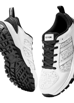 Cross Training Shoes, W Width Sneakers US Size 8, Wide Toe Box Shoes with Arch Support & Adjustable Lace-up, Training Shoes for Running, Gymnastics, Dog Walking, and Weightlifting (White)