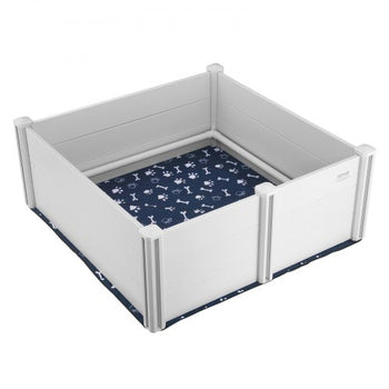 VEVOR Dog Whelping Box, 48 x 48 x 18.1in Whelping Box for Dogs and Puppies, Whelping Pen for Puppies, Dog Birthing Box with Rails and Washable Pee Pad, Whelping Box for Large Breed Dogs, White