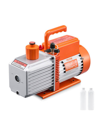 Vacuum Pump, 9 CFM, HVAC 2 Stage Rotary Vane Vacuum Pump, for R134a R22 R410a Systems, Auto AC Vacuum Pump Kit with Oil Bottle, for Automotive Air Conditioner Maintenance Resin Degassing