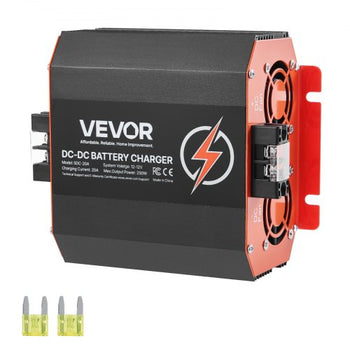 12V 20A DC to DC Battery Charger, 250W, On-Board Battery Charger for Lead-Acid, Lithium, AGM, GEL, and Flooded Batteries, Smart Multi-Stage Charging, for RVs, Commercial Vehicles, Boats, Yachts