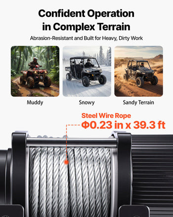 4500 lbs Electric Winch, 12V DC ATV/UTV Winch with Φ0.24 in x 39.4 ft Steel Wire Rope, Wireless & Wired Remote Control, IP54 Waterproof, Roller Fairlead Mount Plate for Towing ATV UTV Off-Road