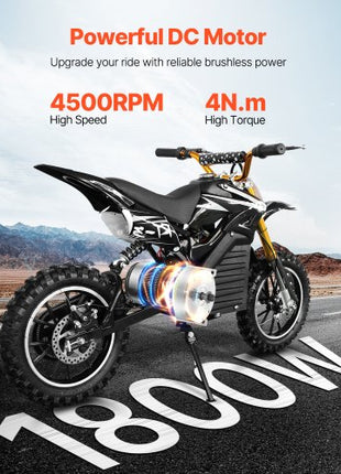 1800W Electric Brushless DC Motor Kit - 48V 4500rpm Motor with Upgraded Speed Controller and Throttle Grip Kit for Go Karts E-Bike Motorcycle Scooter DIY
