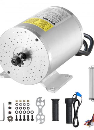 1800W Electric Brushless DC Motor Kit - 48V 4500rpm Motor with Upgraded Speed Controller and Throttle Grip Kit for Go Karts E-Bike Motorcycle Scooter DIY