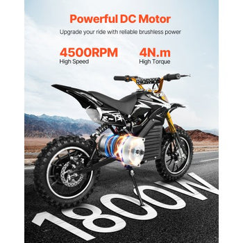 1800W Electric Brushless DC Motor Kit - 48V 4500rpm Motor with Upgraded Speed Controller for Go Karts E-Bike Motorcycle Scooter