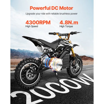 2000W Electric Brushless DC Motor Kit - 48V 4300rpm Motor with Upgraded Speed Controller and Throttle Grip Kit for Go Karts E-Bike Motorcycle Scooter DIY