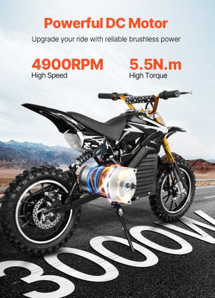 3000W Electric Brushless DC Motor Kit - 72V 4900rpm Motor with Upgraded Speed Controller and Throttle Grip Kit for Go Karts E-Bike Motorcycle Scooter DIY