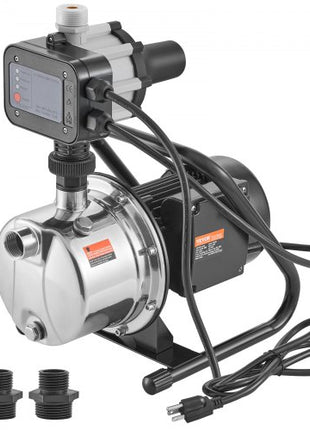Shallow Well Pump, 1HP 115V, 1200 GPH 145 ft Head, Portable Stainless Steel Sprinkler Booster Jet Pumps with Automatic Controller for Garden Lawn Irrigation system, Water Transfer