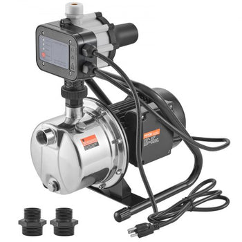 Shallow Well Pump, 1HP 115V, 1200 GPH 145 ft Head, Portable Stainless Steel Sprinkler Booster Jet Pumps with Automatic Controller for Garden Lawn Irrigation system, Water Transfer