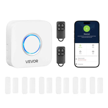 Door Chime, DC 12V, Wireless Door Open Contact Sensor Alarm Chime with 656 ft Range, Remote Control with App, Doors Ringer Alert for Business, Store, Home, Office (6 Sensors + 1 Receiver)