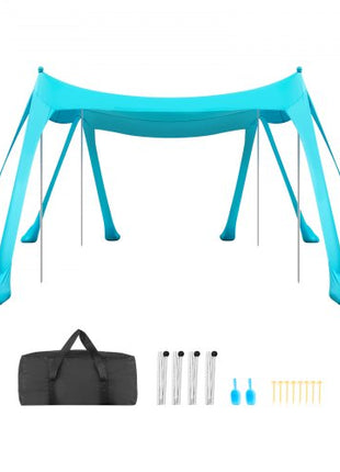 Beach Tent Sun Shelter, UPF50+ Sun Protection, 6.6 ft Tall, 10 x 10 ft, Easy Pop Up Beach Canopy with Sandbags, Stability Poles, Sand Shovels, Portable Shade for Family, Camping, Fishing, Green