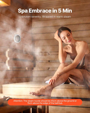 Steam Generator, 4 kW Steam Shower System with Controller for Home Sauna Bath Spa, Commercial Auto Drain Kit with Overheat, Dry-Run & Overpressure Protection, 10 Min to 24h Efficient, Black