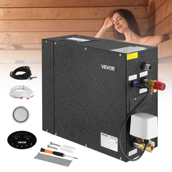 Steam Generator, 4 kW Steam Shower System with Controller for Home Sauna Bath Spa, Commercial Auto Drain Kit with Overheat, Dry-Run & Overpressure Protection, 10 Min to 24h Efficient, Black