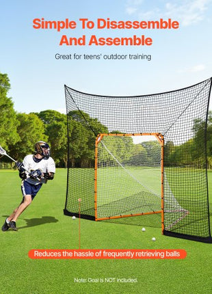 Hockey and Lacrosse Goal Backstop, 12x9 ft Lacrosse Net with Extended Coverage, Quick Easy Setup Complete Accessories Training Net, Backyard Lacrosse Equipment, for Youth Adult (NET ONLY)