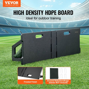 Soccer Rebounder Board, 45"X13" Portable Soccer Wall with 2 Angles Rebound, Foldable HDPE Kickback Rebound Board, Soccer Training Equipment for Kids and Adults, Passing & Shooting Practice