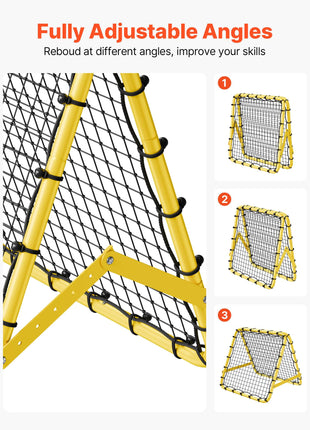 Soccer Rebounder Rebound Net, 40"x35"x37" Portable Football Training Gifts, Fully Adjustable Angles Goal Net, Aids & Equipment for Kids Teens & All Ages, Easy Set Up & Perfect Storage