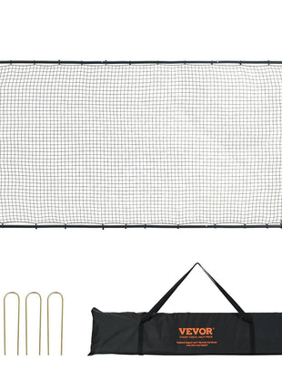 Black portable soccer goal with net, metal frame, includes stakes and carrying bag, perfect for outdoor play.
