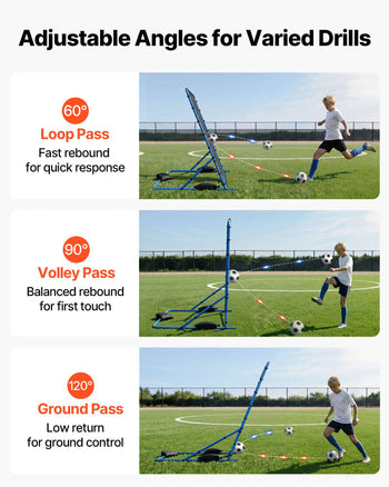 Soccer Rebounder Net, Quick-Switch Angle Soccer Goal Rebounder for Control, Passing Practice, Heavy-Duty Iron Frame & PE Net, Easy Setup Ball Training Aids & Equipment for Teens&Adults,7 x 6 ft