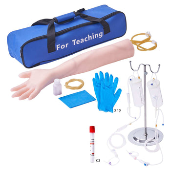 Phlebotomy Practice Kit, IV Venipuncture Intravenous Training Kit, High Simulation IV Practice Arm Kit with Carrying Bag, Practice and Perfect IV Skills, for Students Nurses and Professionals