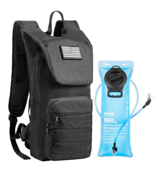 Hydration Backpack, Water Backpack with 3L TPU Water Bladder, Tactical Molle Hiking Hydration Pack with Storage for Men Women, Hydro Water Daypack for Hiking Running Cycling Camping