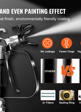 750W Stand Airless Paint Sprayer, 3000PSI High Efficiency Electric Airless Sprayer With Cart, Paint Sprayers for Home Interior and Exterior Furniture and Fences, Fine And Even Painting Effect