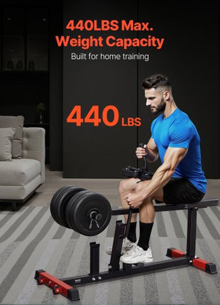 Seated Calf Machine, 440 LBS Capacity Calf Raise Machine, Seated Calf Raise Leg Exercise Home Gym, Calf Workout Training Equipment, Lower Body Specialty Machine, Fit 1/2 inch Weight Plates