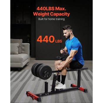Seated Calf Machine, 440 LBS Capacity Calf Raise Machine, Seated Calf Raise Leg Exercise Home Gym, Calf Workout Training Equipment, Lower Body Specialty Machine, Fit 1/2 inch Weight Plates