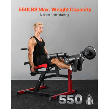 Leg Extension and Curl Machine, Seated Leg Rotary Extension for Thigh, Adjustable Lower Body Specialty Exercises Equipment, Heavy Duty Workout Bench for Home Gym, 550 LBS Capacity