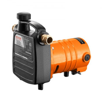 Cast Iron Water Transfer Pump, 115V AC 1600 GPH 1/2HP, Portable Electric Utility Pump with Carbon Brush, Filter, Brass Connectors, for Garden, Rain Barrel, Pool, Pond, Hot Tub, Aquarium Draining