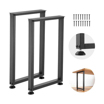 Table Legs, 29.1" H x 17.7" W Square Steel Furniture Legs, Modular Design, Easy Assembly, 2204 lbs Max Load Heavy Duty, for Home Office Desk, Workbenches, Dinner Bar Tables, Set of 2, Black