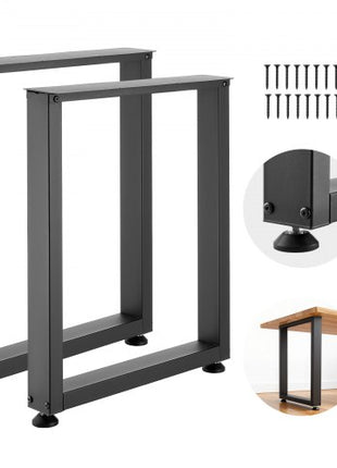 Table Legs, 29.5" H x 23.6" W Square Steel Furniture Legs, Modular Design, Easy Assembly, 2204 lbs Max Load Heavy Duty, for Home Office Desk, Workbenches, Dinner Bar Tables, Set of 2, Black