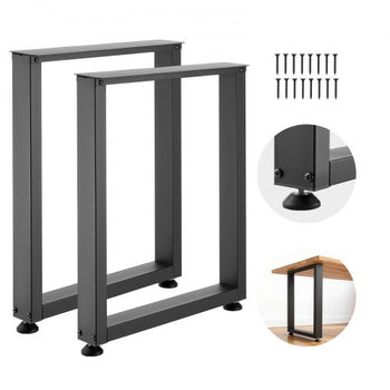 Table Legs, 29.5" H x 23.6" W Square Steel Furniture Legs, Modular Design, Easy Assembly, 2204 lbs Max Load Heavy Duty, for Home Office Desk, Workbenches, Dinner Bar Tables, Set of 2, Black