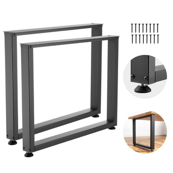 Table Legs, 29.5" H x 35.4" W Square Steel Furniture Legs, Modular Design, Easy Assembly, 2204 lbs Max Load Heavy Duty, for Home Office Desk, Workbenches, Dinner Bar Tables, Set of 2, Black
