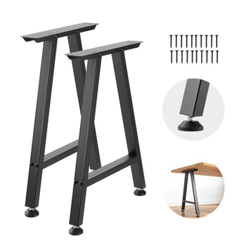 Table Legs, 29.1" H x 21.7" W Trapezoid Steel Furniture Legs, Modular Design, Easy Assembly, 2204 lbs Max Load Heavy Duty, Ideal for Home Office Desk, Coffee Dinner Bar Tables,Set of 2, Black