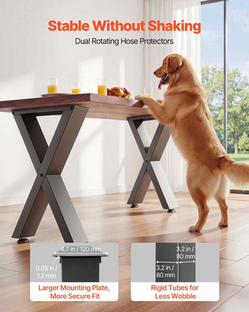 Table Legs, 29.5" H x 29.9" W Steel Furniture Legs, Modular Design, Easy Assembly, 2204 lbs Max Load Heavy Duty, for Home Office Desk, Coffee Dinner Bar Tables, Workbench,2 PCS, X Frame, Black