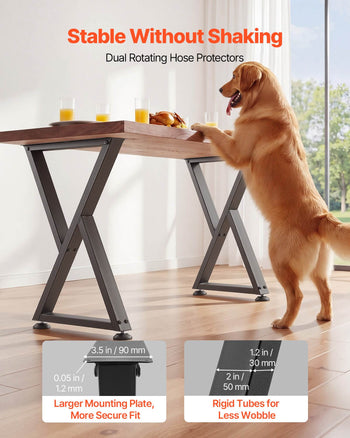 Table Legs, 29.1" H x 18.6" W Steel Furniture Legs, Modular Design, Easy Assembly, 2204 lbs Max Load Heavy Duty, Z Shape for Home Office Desk DIY, Coffee Dinner Tables, Workbench,2 PCS, Black