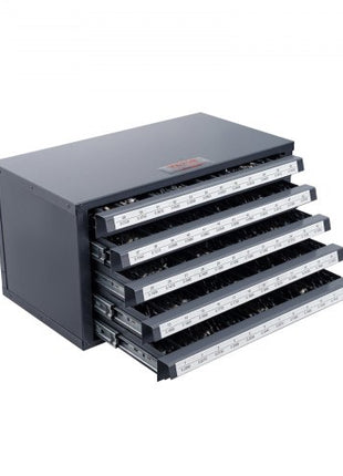 Drill Bit Dispenser Cabinet, Five-Drawer Drill Bit Organizer Cabinet for #1 to #60 Steel Drill Dispenser Organizer Cabinet with Labels, Stackable Drill Dispenser for Drill Bit Storage