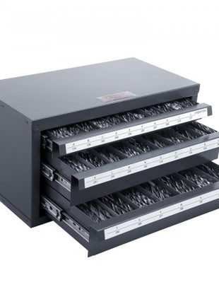 Drill Bit Dispenser Cabinet, Three-Drawer Drill Bit Organizer Cabinet for A to Z, Steel Drill Dispenser Organizer Cabinet with Labels, Stackable Drill Dispenser for Drill Bit Storage