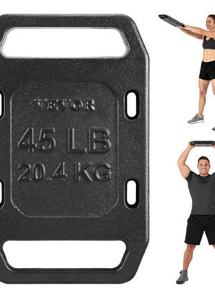 Cast Iron Ruck Weights for Backpack, 45LB Single Ruck Plate, Weight Plate with Smooth Handle, Textured Finish for Rucking, Hiking, Swings, Strength Training, Weightlifting, Fitness Workout