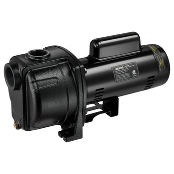 2 HP Shallow Well Jet Pump, 230 Volt, 5200 GPH Cast Iron Well Jet Pump, with 112 ft Max Head Lift, Check Valve, Thermal Protection, Automatic On/Off, for Garden Irrigation Lawn Sprinkler System
