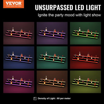 LED Lighted Liquor Bottle Display, 3 Tiers 60 Inch Commercial Illuminated Home Bar Shelf, 3 Steps Whiskey Rack Stand, Acrylic Drink Shelves with RF Remote & App Control, and Multicolor lighting