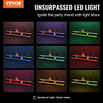 LED Lighted Liquor Bottle Display, 2 Tiers 48 Inch Commercial Illuminated Home Bar Shelf, 2 Steps Whiskey Rack Stand, Acrylic Drink Shelves with RF Remote & App Control, and Multicolor lighting