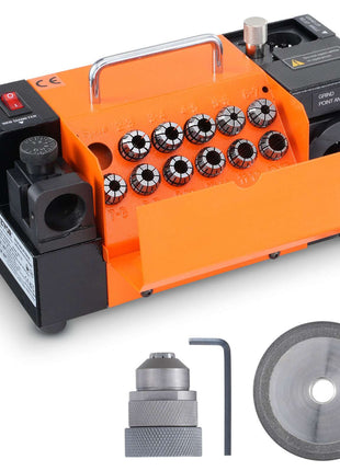 Orange and black electric key cutting machine with 10 cutting wheels, precision tools, and adjustable settings for DIY use.