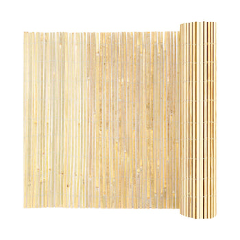 Natural Bamboo Fence Privacy Screen, Eco-Friendly Privacy Bamboo Slat Fence, 6 ft H x 13 ft L Decorative Bamboo Screen Panel, for Garden, Backyard, Balcony, Patio, Pool Side