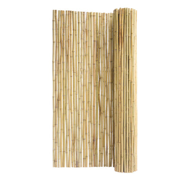 Natural Rolled Bamboo Fence, Eco-Friendly Bamboo Privacy Fence 6 ft H x 8 ft L x 0.75 in D. , Decorative Bamboo Privacy Screen for Garden, Backyard, Balcony, Patio, Pool Side