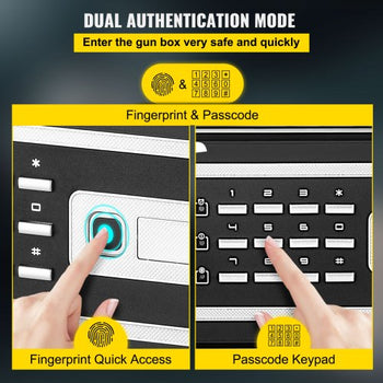 Safe Box, 0.8 CU.FT Fingerprint Safe Box for Money with 2 Keys & Digital Keypad, Q235 Steel Safe Box for Storing Cash, Jewelry, Pistols, Documents, Watches in Home & Office & Hotel