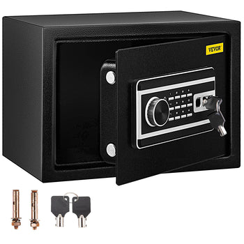 Safe Box, 0.8 CU.FT Fingerprint Safe Box for Money with 2 Keys & Digital Keypad, Q235 Steel Safe Box for Storing Cash, Jewelry, Pistols, Documents, Watches in Home & Office & Hotel