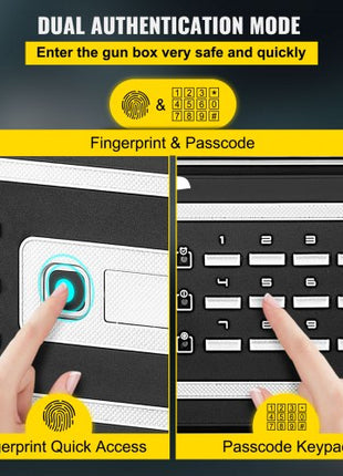 Safe Box, 2.1 CU.FT Fingerprint Safe Box for Money with 2 Keys & Digital Keypad, Q235 Steel Safe Box for Storing Cash, Jewelry, Pistols, Documents, Watches in Home & Office & Hotel